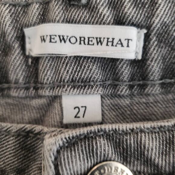 NWT WeWoreWhat The Icon Jean Rigid Denim Gray Straight Leg High Rise Jeans 27 - Picture 11 of 16